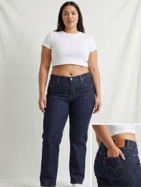 Women's LEVIS Jeans Low Pro Dark Blue Washed Size 32x30